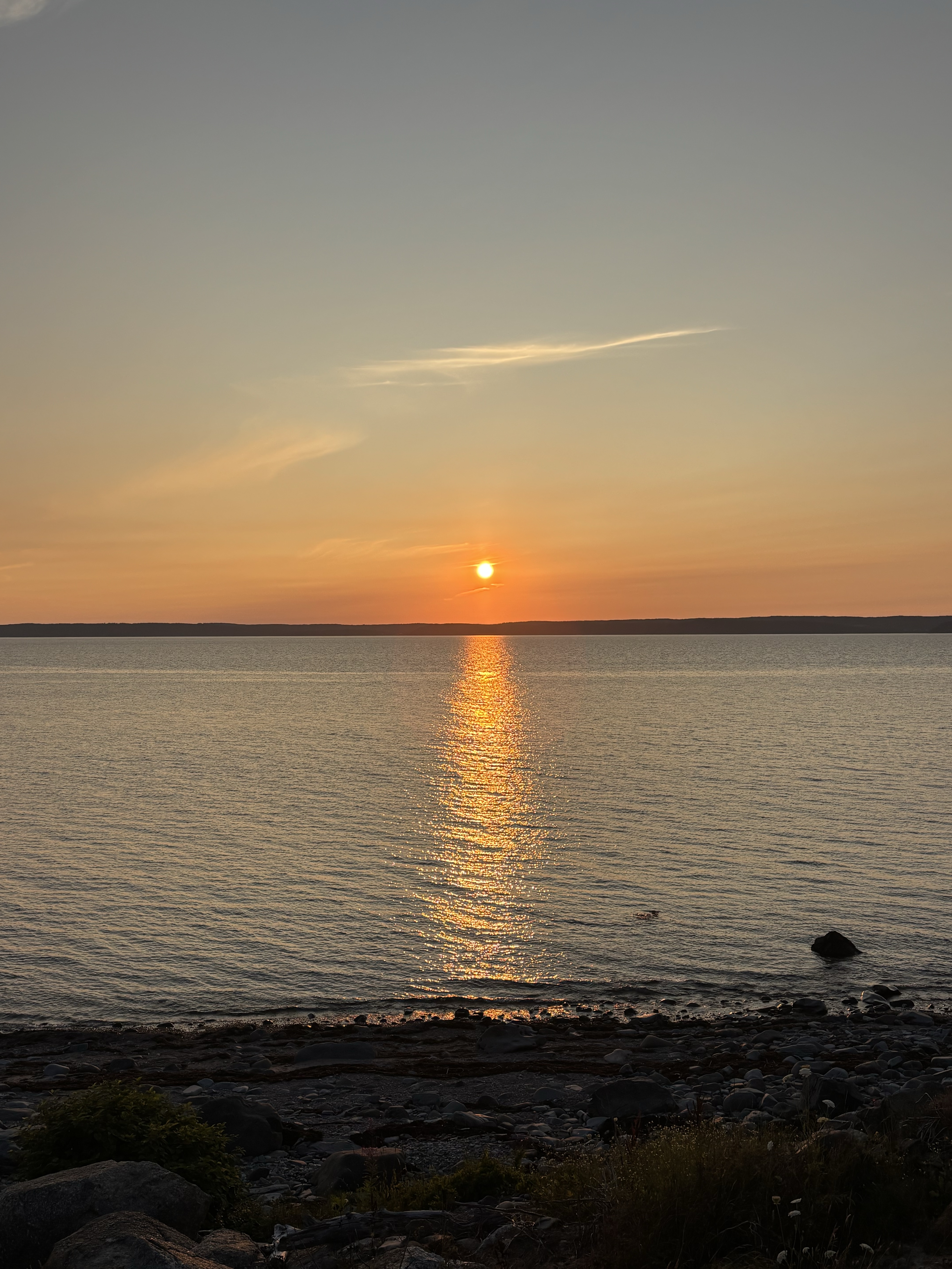 Warm golden sunset over the bay
