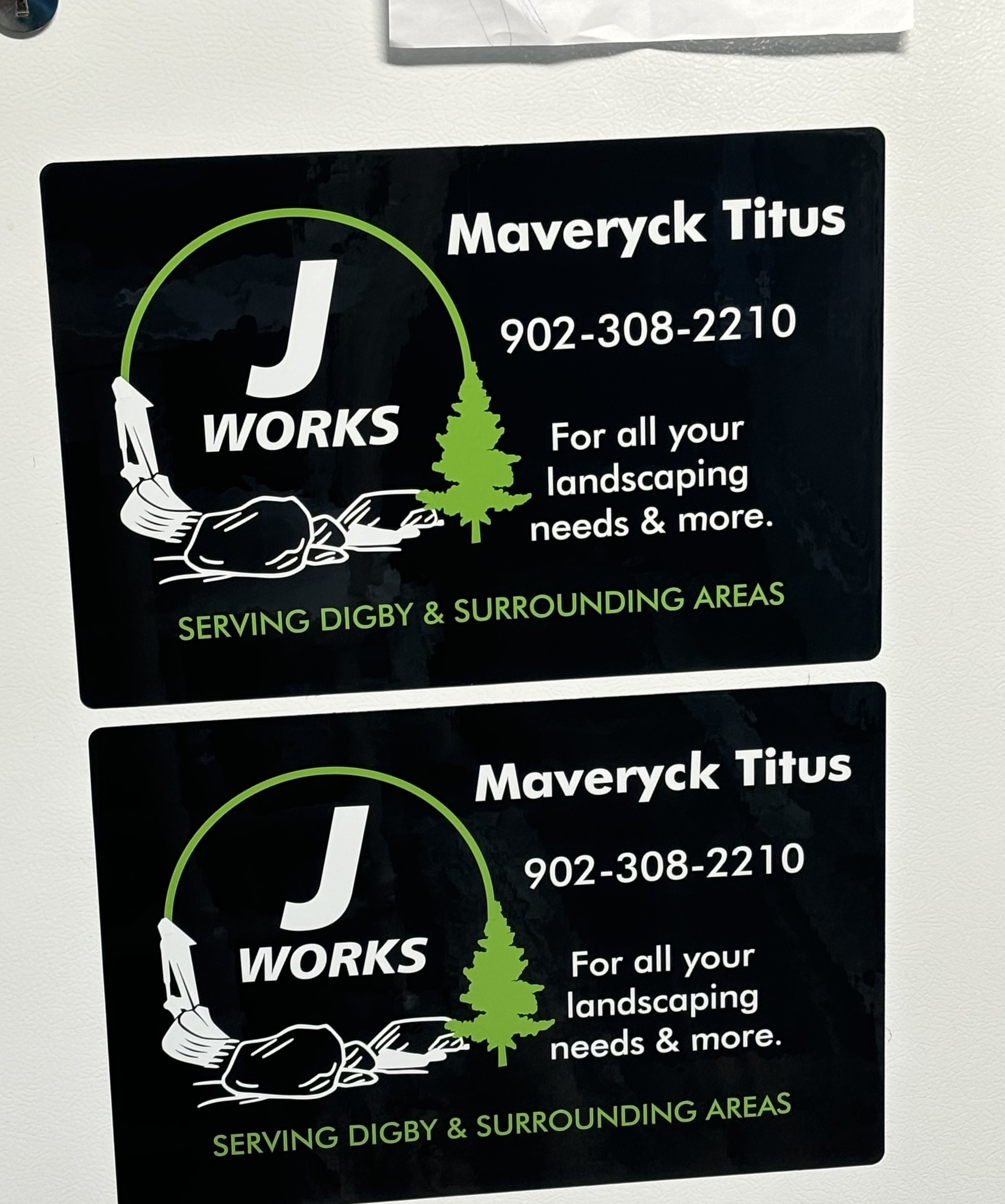J Works Landscaping Vehicle Magnets