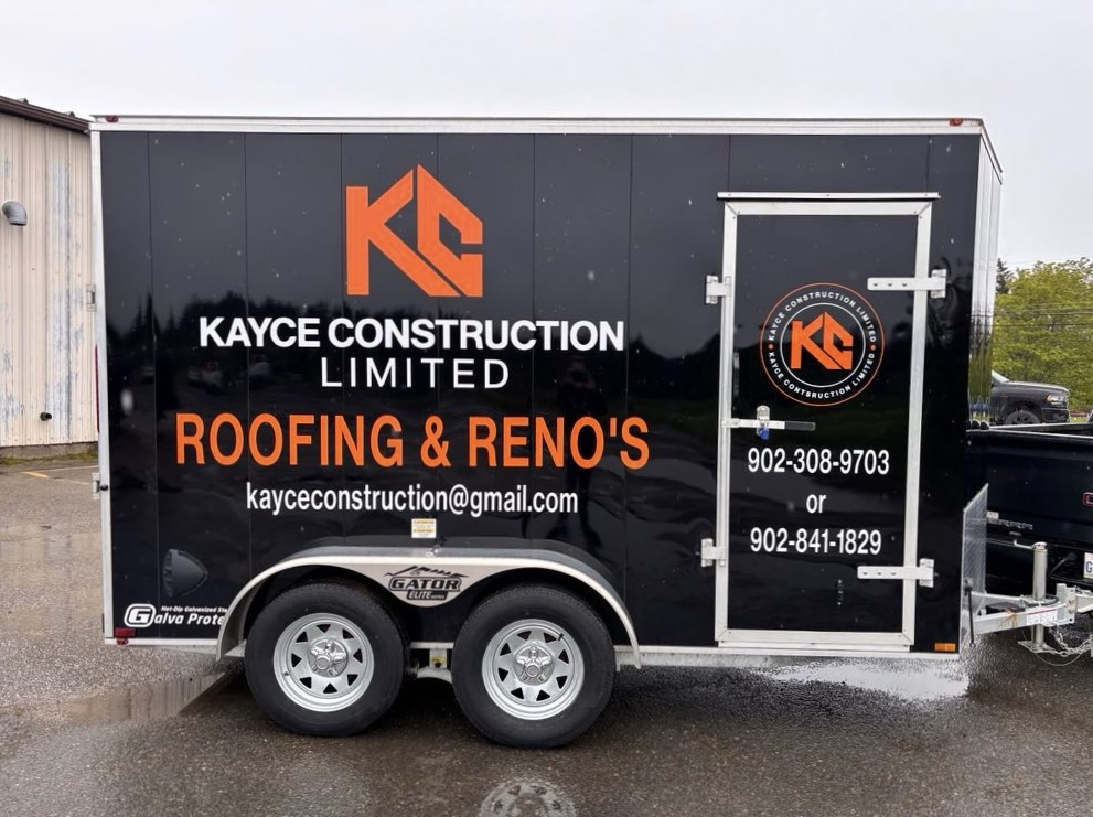 Kayce Construction trailer — door side