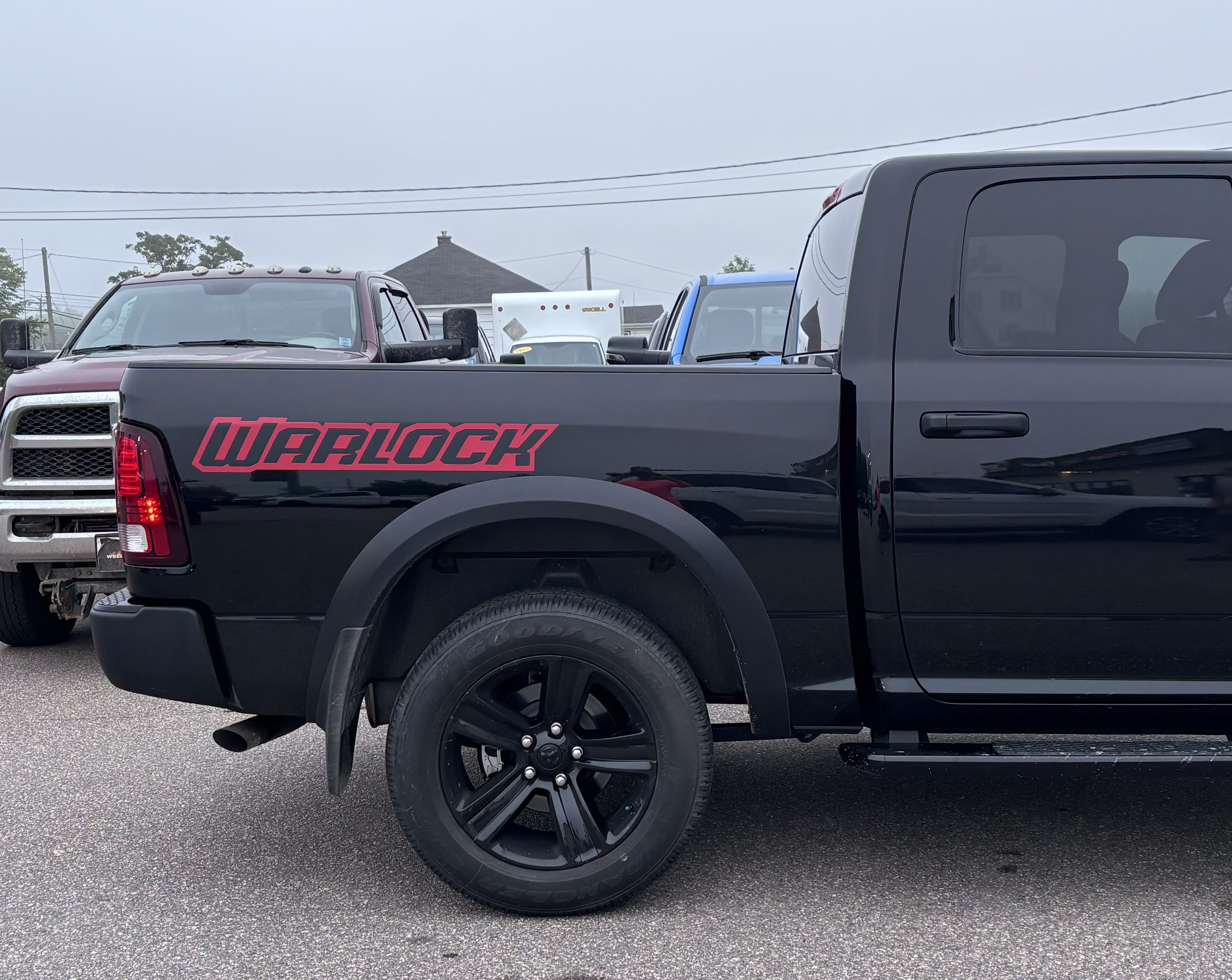 Black RAM Warlock bed lettering in red